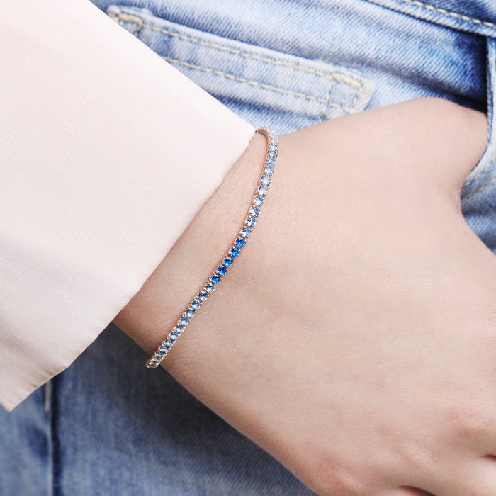 Blooming Elegance Rose Gold-Plated CZ 925 Sterling Silver Bracelet