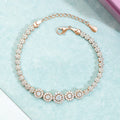 Blooming Grace Rose Gold Plated Bracelet with White Cubic Zirconia
