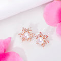 Blooming Petals 925 Sterling Silver Rose Gold-Plated Flower Earring