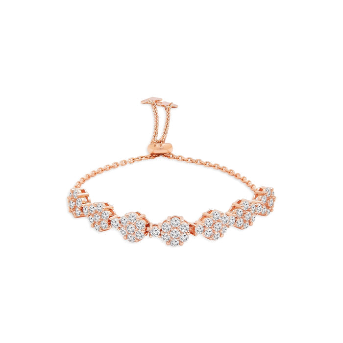 Blooming Petals Rose-Gold Plated 925 Sterling Silver Flower Bracelet