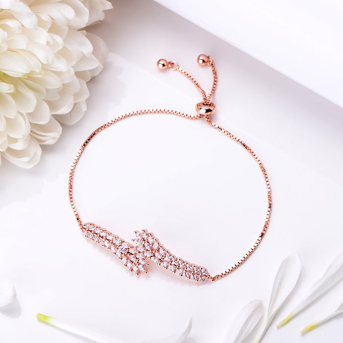 Blooming Petals Rose Gold-Plated 925 Sterling Silver Kada Bracelet