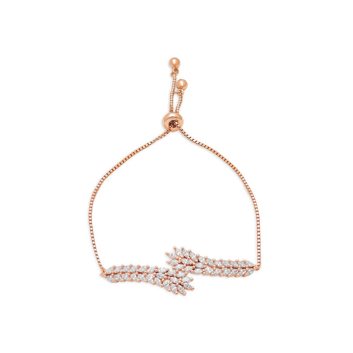Blooming Petals Rose Gold-Plated 925 Sterling Silver Kada Bracelet