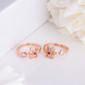 925 Sterling Silver Blooming Petals Rose Gold-Plated 925 Sterling Silver Toe Ring with Cubic Zirconia for Women – Zavya
