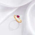 925 Sterling Silver Pink Heart Gold Plated 925 Sterling Silver Ring for Women – Zavya