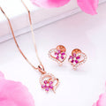 Blooming Rose Garden Rose Gold-Plated 925 Sterling Silver Jewelry Set