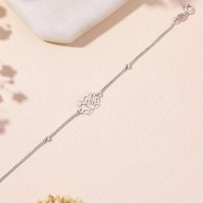 Blooming Serenity Rhodium-Plated 925 Sterling Silver Bracelet