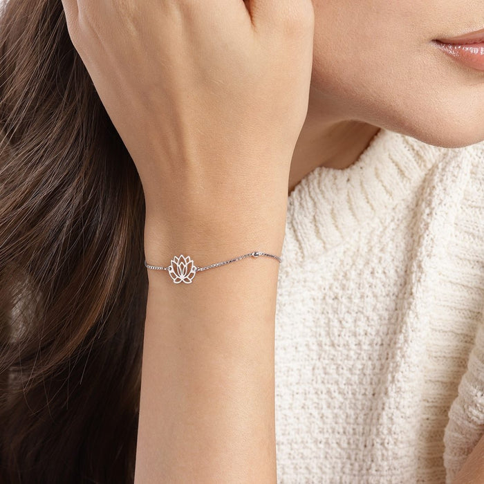 Blooming Serenity Rhodium-Plated 925 Sterling Silver Bracelet