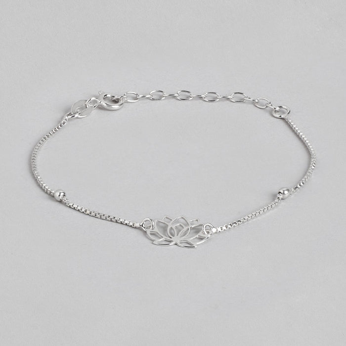Blooming Serenity Rhodium-Plated 925 Sterling Silver Bracelet