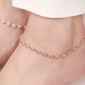 Blooms of Elegance Rose Gold-Plated 925 Sterling Silver Anklet