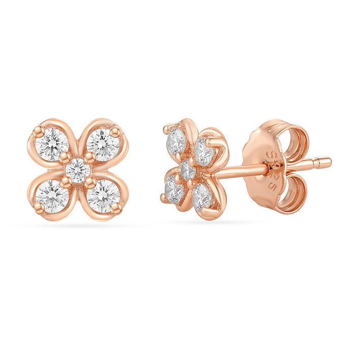 Blossom Glow 925 Silver Stud Earrings