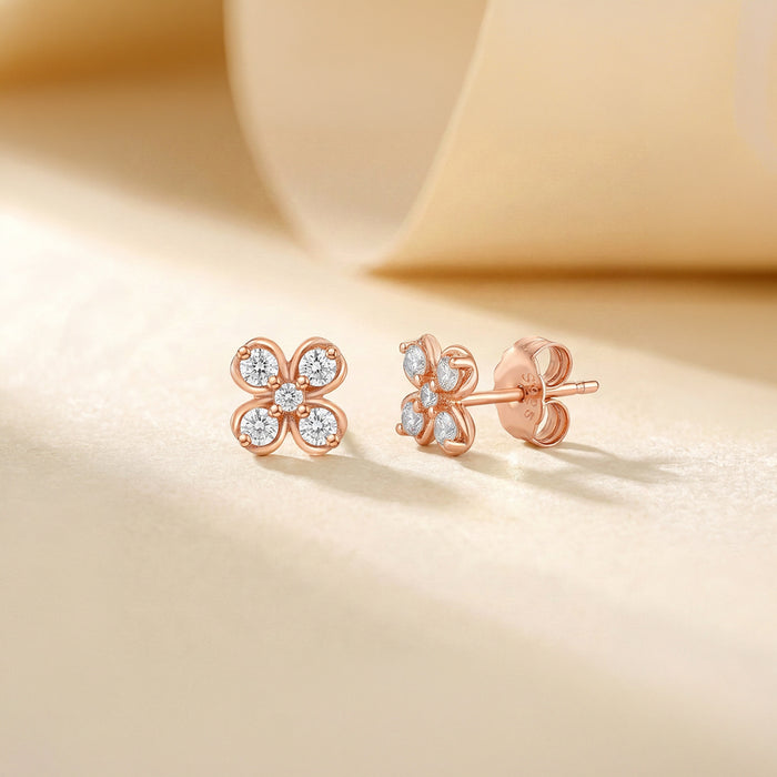 Blossom Glow 925 Silver Stud Earrings