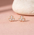 Blossom Loop Rose Gold Plated 925 Silver Stud Earrings