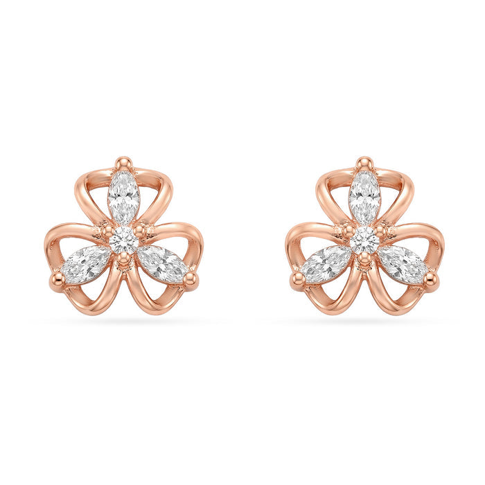 Blossom Loop Rose Gold Plated 925 Silver Stud Earrings