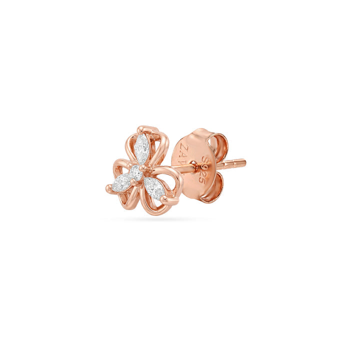 Blossom Loop Rose Gold Plated 925 Silver Stud Earrings