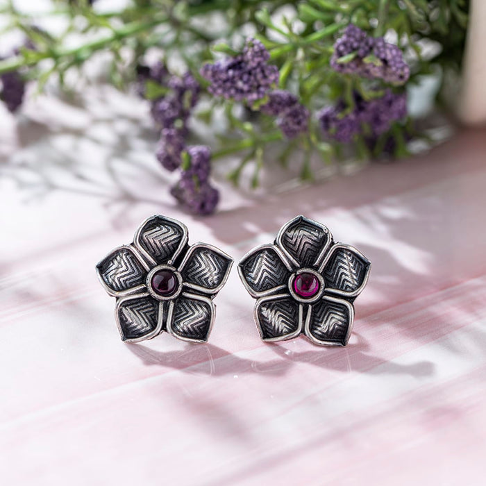 Blossom Oxidised 925 Sterling Silver Earrings