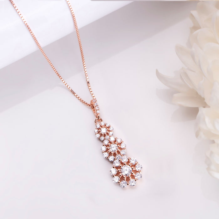 Blossom Rose Gold 925 Sterling Silver Pendant with Chain