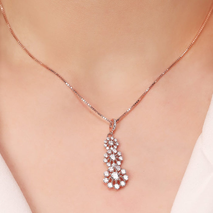 Blossom Rose Gold 925 Sterling Silver Pendant with Chain