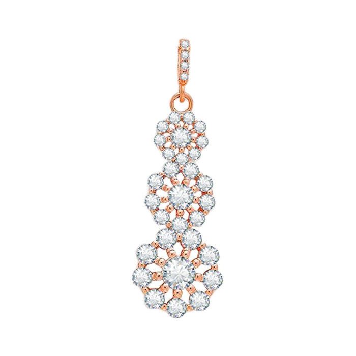Blossom Rose Gold 925 Sterling Silver Pendant with Chain