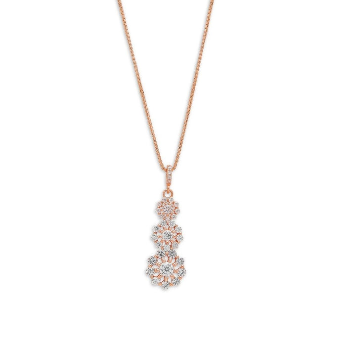 Blossom Rose Gold 925 Sterling Silver Pendant with Chain