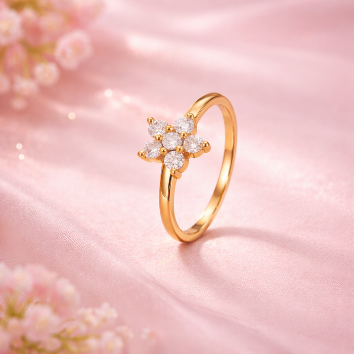 Blossoming Beauty Gold Plated 925 Sterling Silver Ring