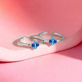 Blue Blossom 925 Sterling Silver Toe Rings