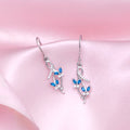 Blue Essence Rhodium Plated 925 Sterling Silver Earrings