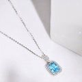 Blue Solitaire 925 Sterling Silver Necklace