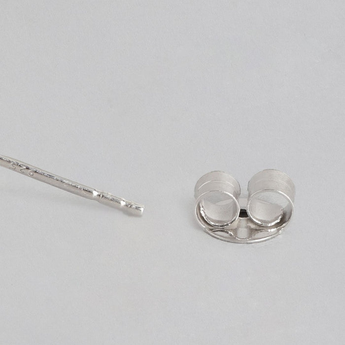 Blue Stone CZ Star Rhodium Plated 925 Sterling Silver Studs