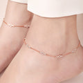 Blush Brilliance CZ Rose Gold-Plated 925 Sterling Silver Anklet
