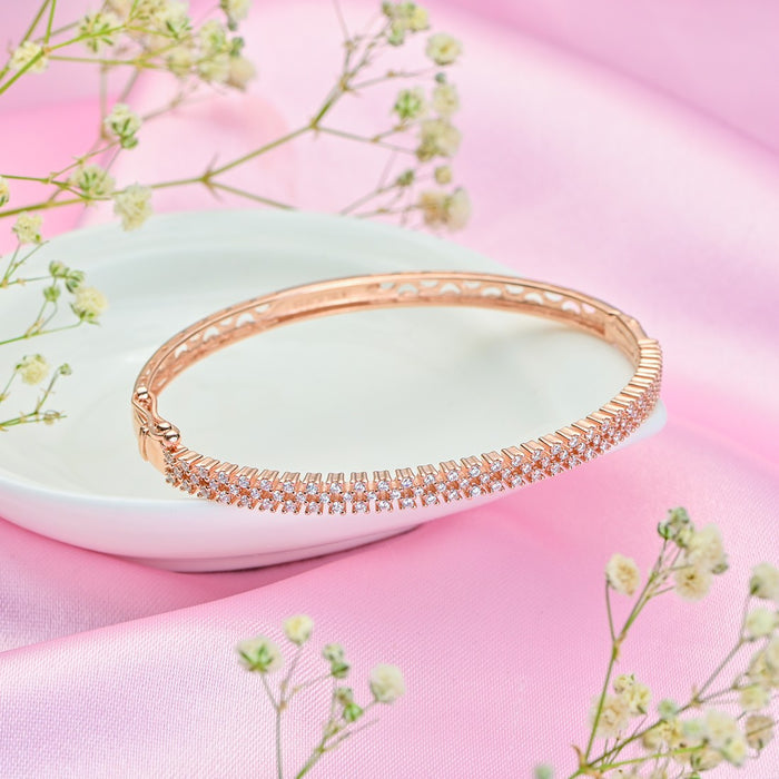 Blushing Beauty Rose Gold Plated 925 Sterling Silver Bracelet