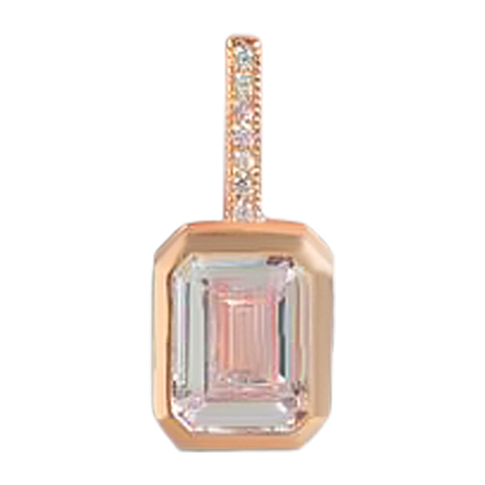 Blushing Beauty Rose Gold Plated CZ 925 Sterling Silver Pendant with Chain
