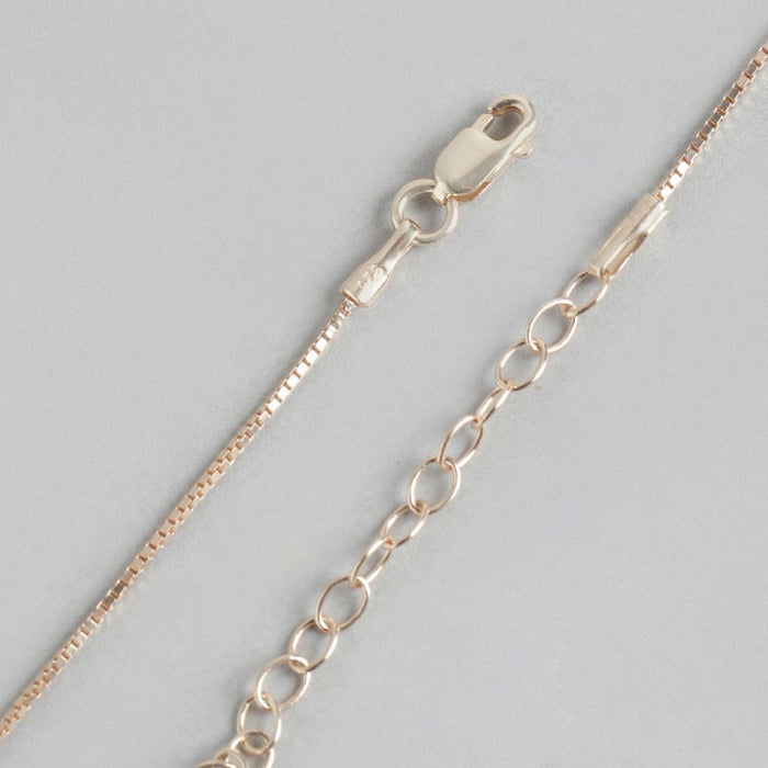 Blushing Beauty Rose Gold Plated CZ 925 Sterling Silver Pendant with Chain