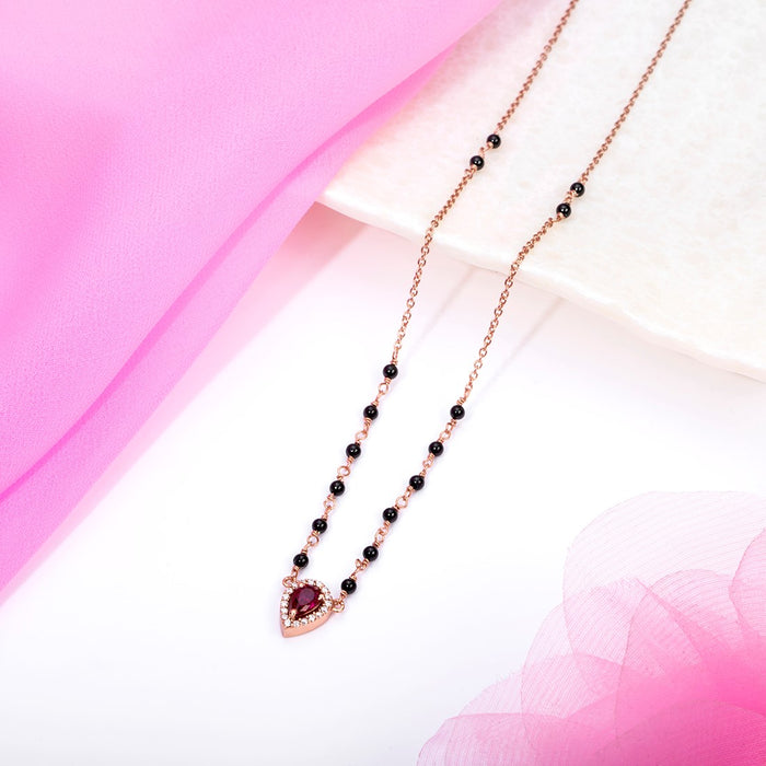 Blushing Vows CZ Rose Gold Plated 925 Silver Mangalsutra
