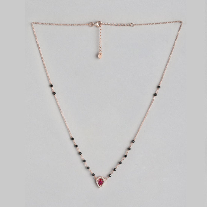 Blushing Vows CZ Rose Gold Plated 925 Silver Mangalsutra