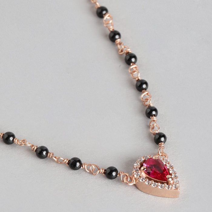 Blushing Vows CZ Rose Gold Plated 925 Silver Mangalsutra