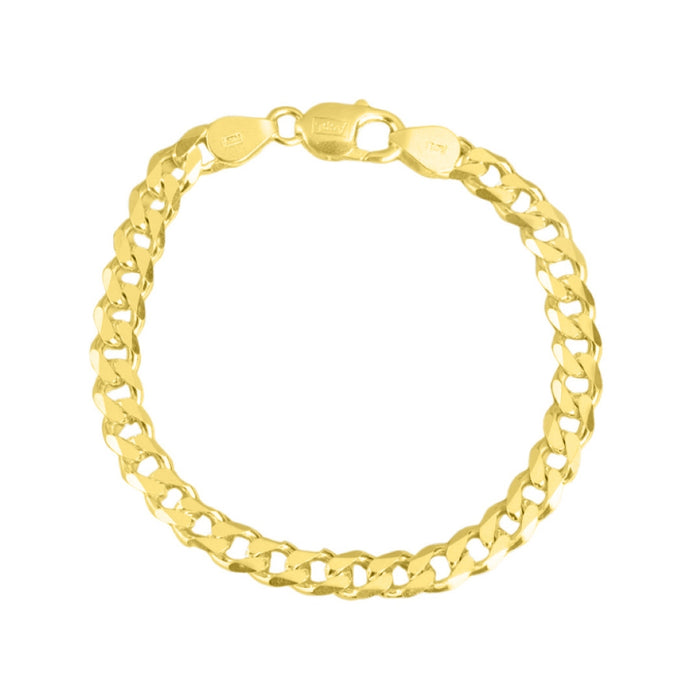 Bold 925 Sterling Silver Men's Linked Chain Bracelet Gold Plating