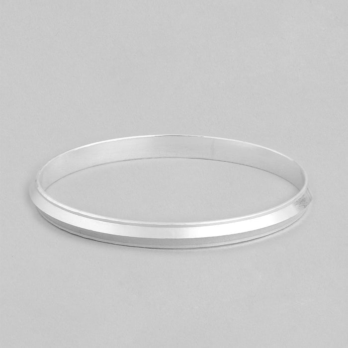 Bold and Striking Rhodium-Plated 925 Sterling Silver Men's Bangle