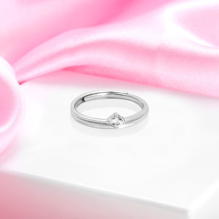 Bold Sophistication Rhodium-Plated 925 Sterling Silver Ring for Him (Adjustable)