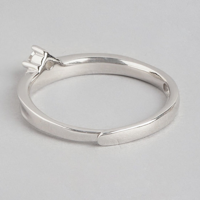 Bold Sophistication Rhodium-Plated 925 Sterling Silver Ring for Him (Adjustable)