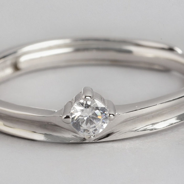 Bold Sophistication Rhodium-Plated 925 Sterling Silver Ring for Him (Adjustable)
