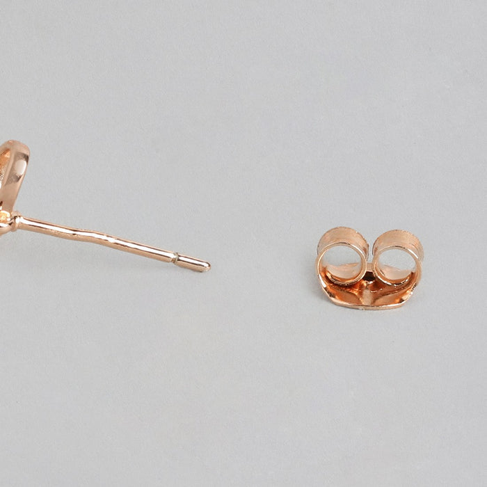 Bow drop with CZ Rose Gold Plated Earring
