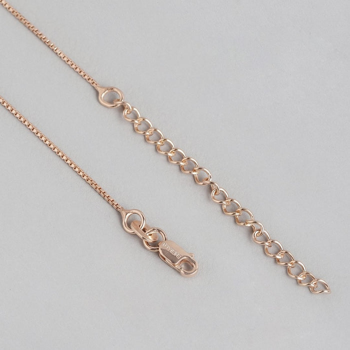 Bow-Knot Elegance CZ Rose Gold-Plated 925 Sterling Silver Pendant with Chain