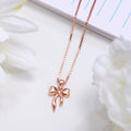 Bow of Elegance Rose Gold Plated 925 Sterling Silver Pendant