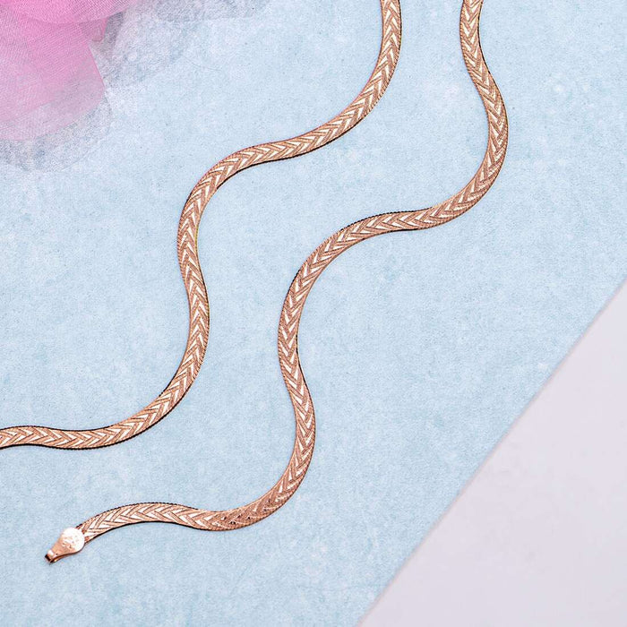 Braided Rose Gold Plated 925 Sterling Silver Anklet