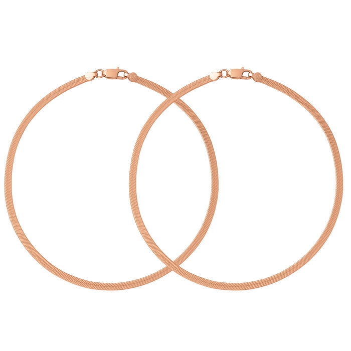 Braided Rose Gold Plated 925 Sterling Silver Anklet