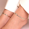 925 Sterling Silver Braided Triple Tone Plated 925 Sterling Silver Anklet for Women – Zavya