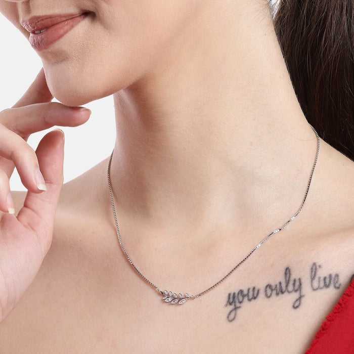 Branch and Leaf 925 Silver Necklace