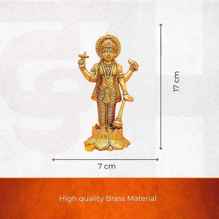 Brass Standing Vishnu Idol - view 2