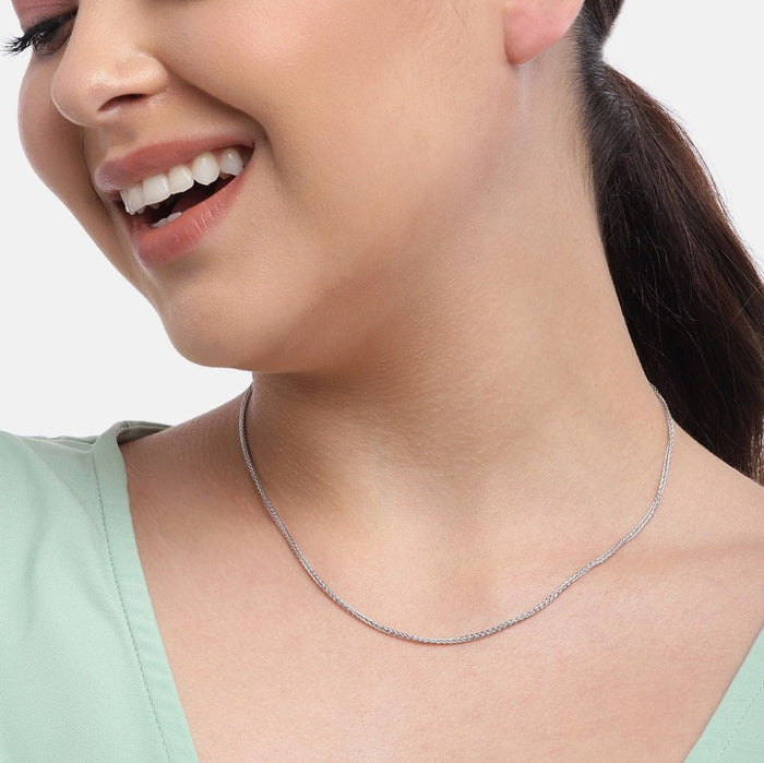 Breathtaking Rhodium Plated 925 Sterling Silver Weave Chain
