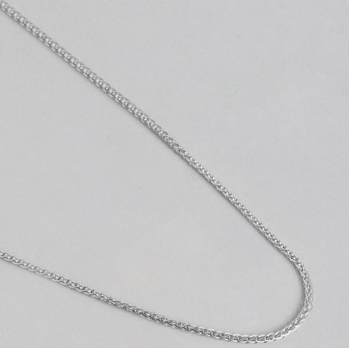 Breathtaking Rhodium Plated 925 Sterling Silver Weave Chain